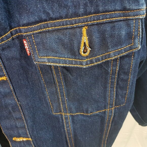 Levi's RED TAB Co Denim Jean Jacket Red Tab Youth Girls Size 14 / 18 Button Blue - Picture 4 of 9